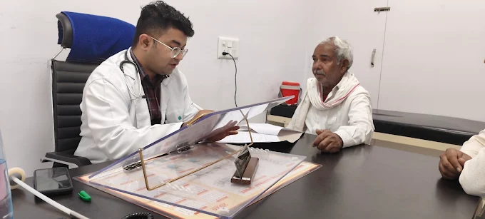 Dr. Abhishek Bhargava with patient